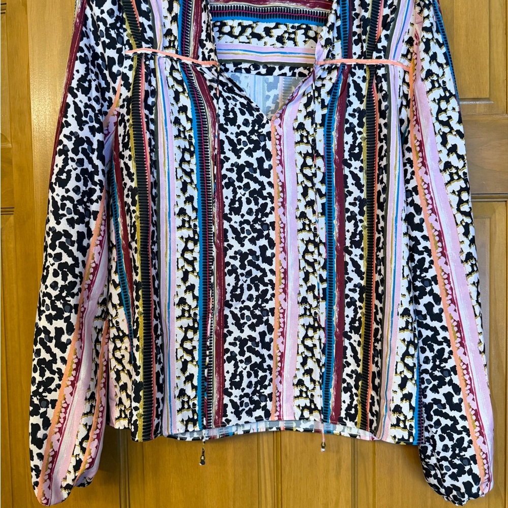 Marie Oliver Phoebe peasant Blouse - Pink, Black, White